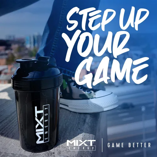 Vista 5 de MIXT Energy Botella agitadora, botella agitadora de 16 onzas, sin BPA y tecnología de mezcla de tapa (16 oz, negro)