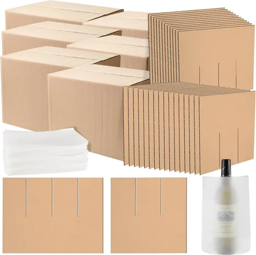 Vista 9 de Leinuosen Paquete de 2 cajas de mudanza con cajas de mudanza de 16 x 12 x 12 pulgadas, 10 divisores de corrugado y 24 bolsas de espuma para envío