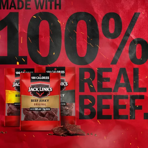 Vista 3 de Jack Link's Paquete variado de carne seca de res, incluye original, teriyaki y cecina picada, paquete de bocadillos de proteína a granel, buena