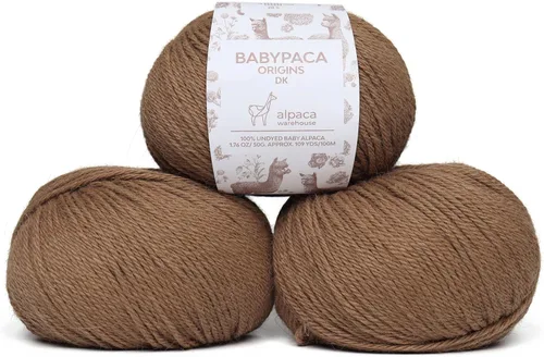 Vista 8 de Juego de 6 madejas de 100% lana de alpaca bebé (10.58 oz) de peso DK, fabricadas en Perú, celestial suave y perfecto para tejer y hacer ganchillo