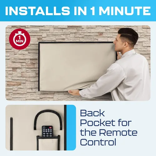 Vista 7 de Garnetics Funda de TV para exteriores de 24 pulgadas, impermeable, resistente a la intemperie con protectores de pantalla de escudo inteligente