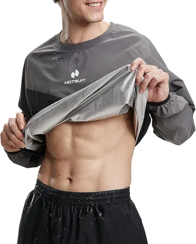 Vista 31 de HOTSUIT Traje de sauna para hombre, traje de sudor, chaqueta de entrenamiento duradera para gimnasio