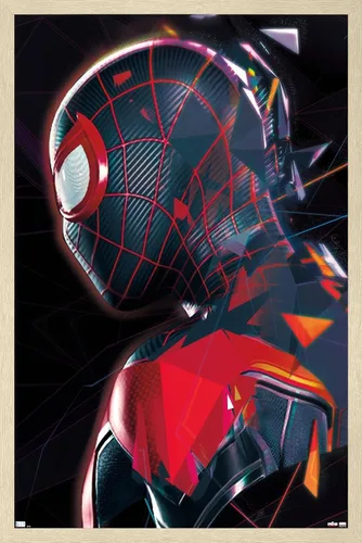 Vista 7 de Trends International Marvel's Spider-Man: Miles Morales - Póster de pared de perfil, 14.725 x 22.375 pulgadas, versión enmarcada de madera