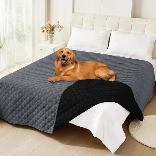 Vista 163 de Smiry Funda impermeable para cama de mascota, suave y lavable, para cama, sofá, reversible, perros pequeños, medianos, grandes, gatos, diseño