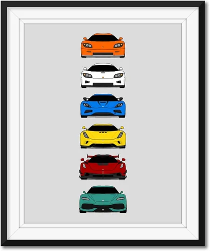 Vista 17 de Custom Car Posters Póster hecho a mano compatible con BMW Evolution Print Wall Art Decor of the Best of BMW Generations (M2, M3, M4, M5)
