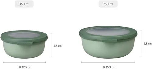 Vista 3 de Mepal Multi Bowl Cirqula Rectangular - Recipiente de almacenamiento de alimentos con tapa - Adecuado como caja de almacenamiento hermética