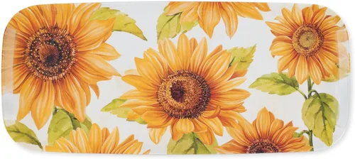 Vista 7 de UP ware Rose Garden - Bandeja de melamina para servir, bandeja rectangular de 15 x 6.5 pulgadas, bandeja de alimentos sin BPA para entretenimiento