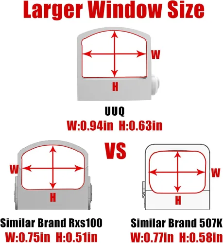 Vista 6 de UUQ Mini Reflex Red Dot Sight Shake Awake Mira Óptica para Rifles, Pistolas y Escopetas 2MOA, Alcance de Punto Rojo con 12 Ajustes de Brillo