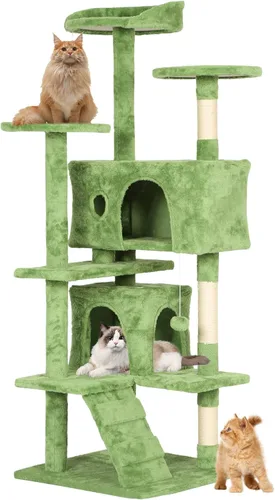 Vista 27 de BestPet Torre para Gatos de 36" Gris Claro Torre Resistente para Gatos de Múltiples Niveles con Condominio de Felpa, Percha Acogedora, Postes