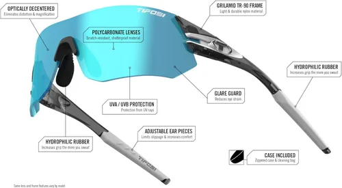 Vista 3 de Tifosi Gafas de sol deportivas Tsali - Ideal para ciclismo, senderismo, correr