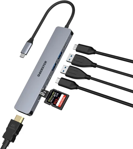 Vista 10 de Docking Station, USB C Hub, TOP with 4K HDMI, 100w PD, USB 3.0