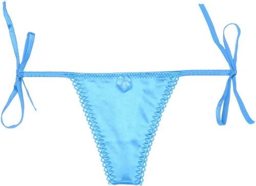 Celamirio Tanga de tiro bajo para mujer, color azul satinado, talla S, M, L, Azul