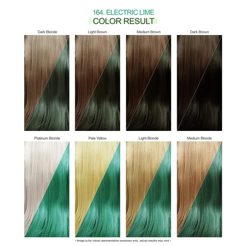 Vista 3 de Adore Tinte para el cabello semipermanente, vegano y libre de crueldad, 4 onzas líquidas, 164 Electric Lime (paquete de 3)