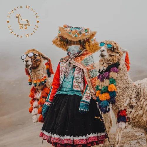 Vista 9 de Alpaca ponchos for men and women, handmade with the best alpaca wool material by Ecuadorian artisans.