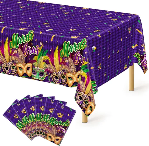 Vista 47 de QZYL 4 manteles de picnic con fundas de banco, manteles de plástico negro, 54 x 108 pulgadas, fundas rectangulares desechables impermeables