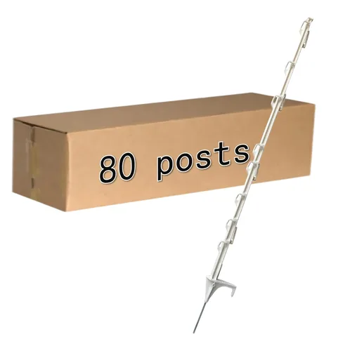 Vista 7 de Step-in Fence Posts 42 Pack, 66.6 Inch Plastic Post with Double Steel Stake, 18 Clips for Electric Wire Tape Rope, Black, Temporary Fencing