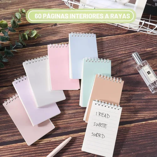 Vista 2 de Ddaowanx Cuadernos pequeños, bloc de notas en espiral de bolsillo de 3 x 5 pulgadas con páginas rayadas, el pequeño cuaderno perfecto