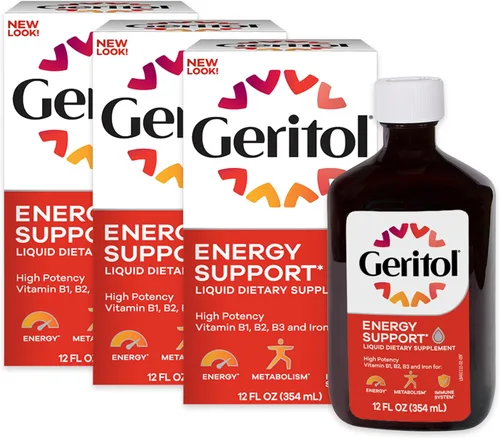 Vista 8 de Geritol, Suplemento líquido de vitamina y hierro, apoyo energético, contiene vitaminas B de alta potencia y hierro, sabor agradable, fácil