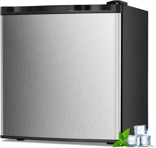 Congelador vertical pequeño de 1.1 pies cúbicos, mini congelador compacto con estantes extraíbles, termostato ajustable, bisagra de puerta
