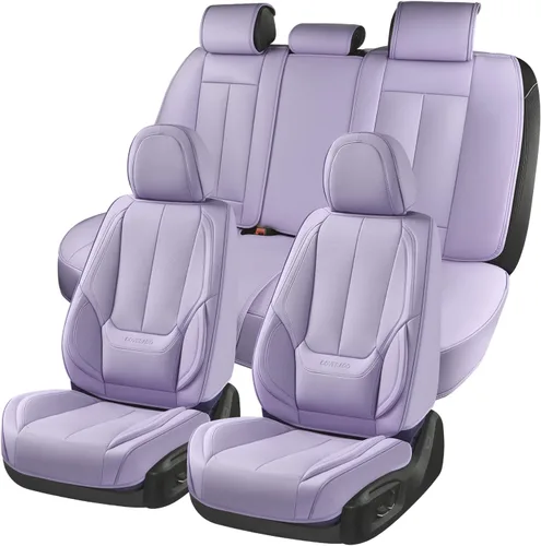 Vista 97 de Coverado Fundas de asiento de automóvil, fundas de asiento delantero, funda de asiento de automóvil beige, protector de asiento de automóvil