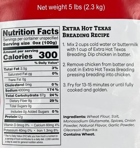 Vista 2 de Empanado extra caliente de Texas Empanado de pollo sazonado 5 libras