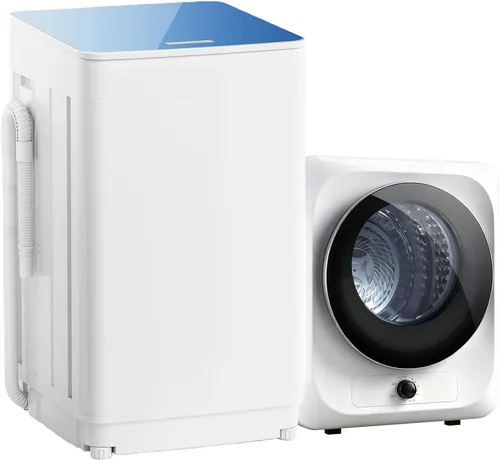 Vista 16 de Auertech Juego combinado de lavadora y secadora portátil, lavadora totalmente automática de 18 libras, secadora portátil de 1.5 pies cúbicos