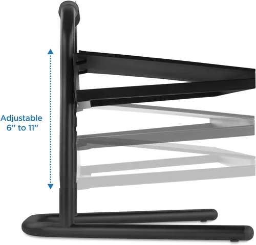 Vista 5 de Mount-It! Reposapiés de altura ajustable para estar de pie y sentarse, reposapiés independiente debajo del escritorio con asa y seis ajustes