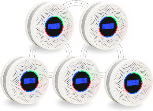 Vista 13 de Detector inalámbrico interconectado de humo y monóxido de carbono de 10 años con batería, alarma inteligente de humo y CO con pantalla digital