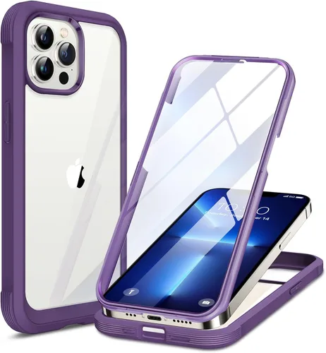 Vista 147 de Miracase Glass Series - Funda para iPhone 11 de 6.1 pulgadas, funda resistente de cuerpo completo mejorado con protector de pantalla de vidrio Negro
