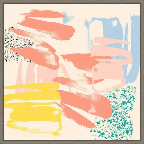 Vista 12 de Amanti Art Framed Canvas Wall Art 16x16 Retro Op II by Jennifer Goldberger, Framed Wall Art Canvas, Abstract Artwork, Traditional Decor, Small