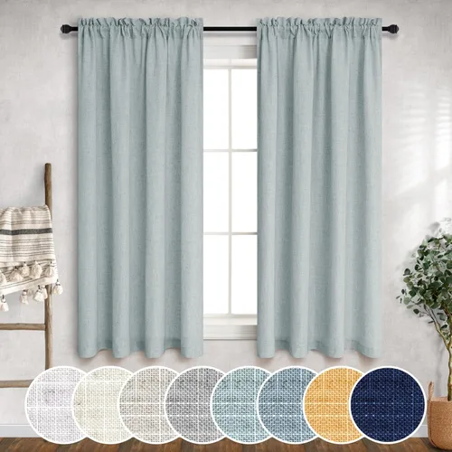 Vista 66 de Mrs.Naturall Cortinas azul marino de 90 pulgadas de largo para sala de estar, juego de 2 paneles con bolsillo para barra, cortinas reductoras