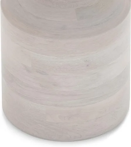 Vista 6 de SIMPLIHOME Haynes - Mesa auxiliar redonda de madera maciza de mango de 16 pulgadas de ancho con base de pedestal escultural en blanco lavado, mesita