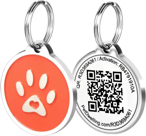 Vista 15 de Etiqueta de identificación inteligente para mascotas con código QR de Pet Dwelling – Etiquetas inteligentes para perros y gatos para la seguridad