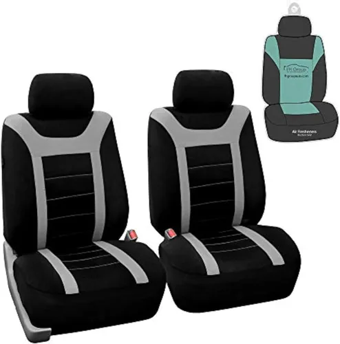 Vista 11 de FH Group - Fundas para asientos deportivos de automóvil, solo para asientos delanteros, compatibles con bolsa de aire, beige y negro, combo