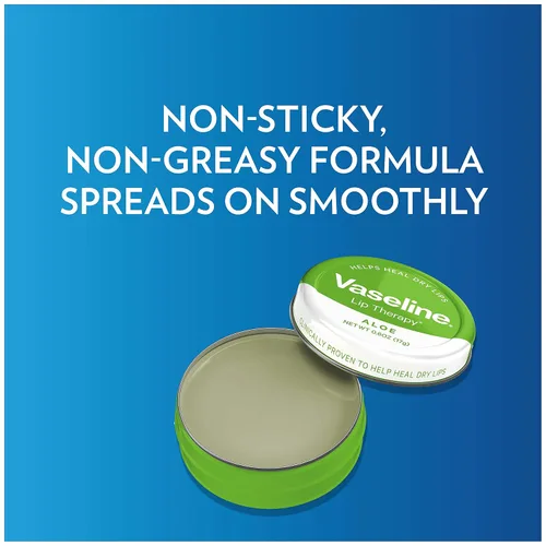 Vista 5 de Vaseline Lip Therapy lata de Bálsamo de Labios, 0,6 onzas (2 unidades)., paquete de de 1, Aloe Vera