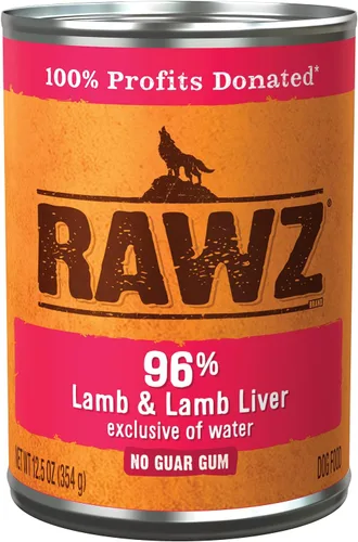 Vista 10 de Rawz Alimento húmedo enlatado con 96% de carne para perros, paquete de 12 / latas de 12.5 oz. (Carne de res/Hígado de res)