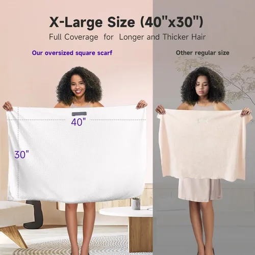 Vista 6 de Umisleep Toalla de pelo extra grande de microfibra para mujer, cabello largo, rizado y grueso, toalla de pelo súper suave antiencrespamiento