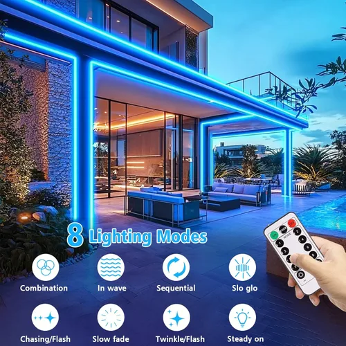 Vista 3 de Tira de luces LED que funcionan con pilas, 9.8 pies, 90 luces LED con control remoto, temporizador, regulable, tira de luces flexibles impermeables