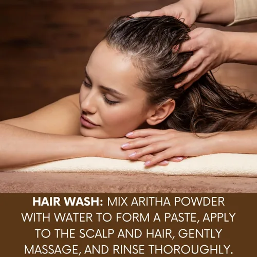 Vista 4 de Polvo de aritha 100% puro Jabón en polvo para lavar el cabello, champú y acondicionador de bricolaje, 0.22 libras / 100 GMS
