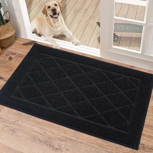 Vista 37 de BEQHAUSE Tapete Atrapa Suciedad para Puerta de 20" x 32", Tapete Antideslizante para Entrada Lavable, Tapete para Puerta para Perros Resistente a