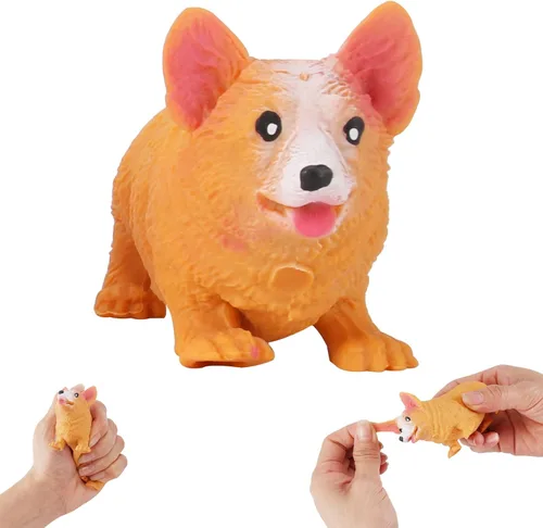 FauKait Juguetes Blandos Juguetes Aplastantes Bolas de Estrés de Perro Corgi para Niños y Adultos, Juguetes de Halloween y Navidad, Regalos de