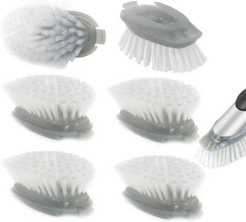 Vista 8 de Recambios de cepillo para cepillo de platos OXO - Juego de 4 cabezas de repuesto de jabón dispensador de limpieza para escurridor (Gris)