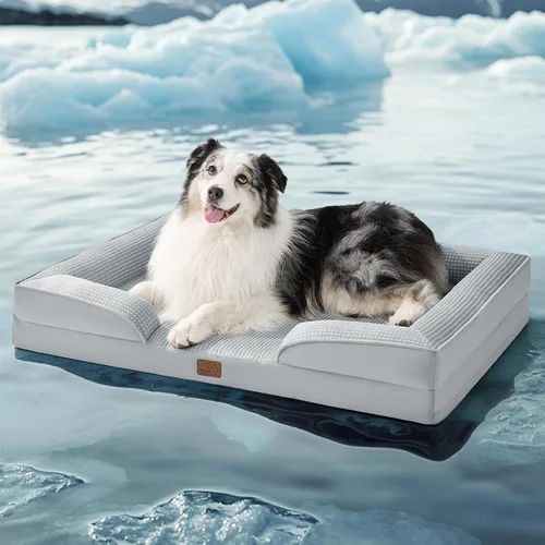 Vista 11 de Bedsure Cama ortopédica para perros de tamaño mediano – Cama lavable para perros medianos y gatos, impermeable, cómodo sofá para mascotas con funda
