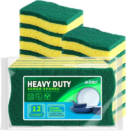 Vista 12 de AIDEA Esponjas sin arañazos, 24 unidades, esponja natural para utensilios de cocina antiadherentes, esponjas de cocina, esponja de celulosa