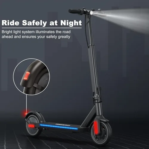 Vista 5 de Caroma Electric Scooter Adults, 350W/500W Motor, Top Speed 20/25 Mph & 30 Miles Range, 8.5" Solid Tires, Cruise Control E Scooter for Adults