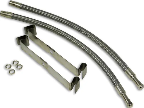 Vista 2 de TireMinder Kit extensor de válvula de acero trenzado de 16 a 19.5 pulgadas para ruedas dobles, montaje en llanta, paquete de 2