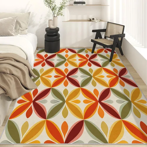 Vista 10 de Mid Century Rug for Bedroom Decor, Geometry Semicircle Area Rugs 2x3 Ft, Mid Century Modern Carpet for Living Room Study Room, Non Slip Low Pile