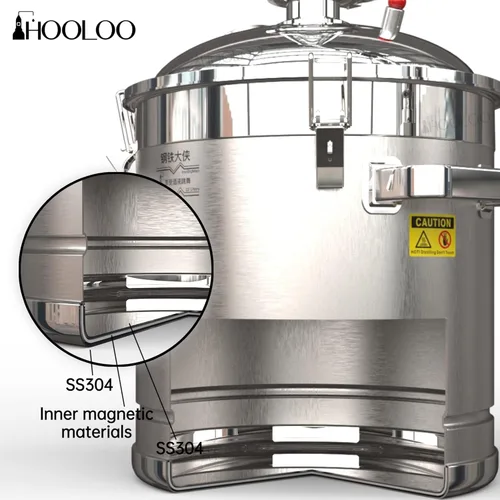 Vista 4 de HOOLOO Destilador de alcohol para uso doméstico, kit de fabricación de whisky de acero inoxidable 304 con termómetro para whisky, brandy vodka