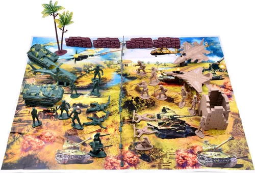 Vista 6 de FUN LITTLE TOYS 232 figuras de acción del ejército de hombres del ejército, juguetes del ejército de la WW 2, soldados de juguete, juego militar