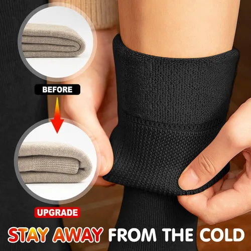 Vista 3 de Refeel 5 Pairs Knee High Socks for Women Boot Black Long Thick Warm Winter Socks Support For Hiking,Work